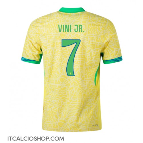 Brasile Vinicius Junior #7 Prima Maglia Copa America 2024 Manica Corta Brasile Vinicius Junior #7 Prima Maglia Copa America 2024 Manica Corta